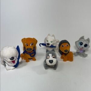 Adorable fluffies sweet box dogwood collectable flocked dog Figurine Set of 6